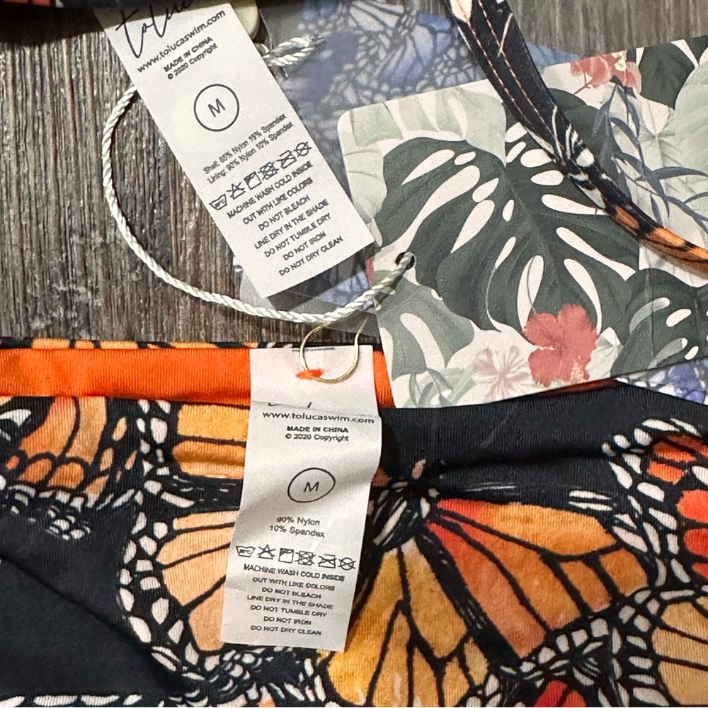 Toluca Monarch Butterfly Bikini Black Orange Medium - Picture 2 of 3